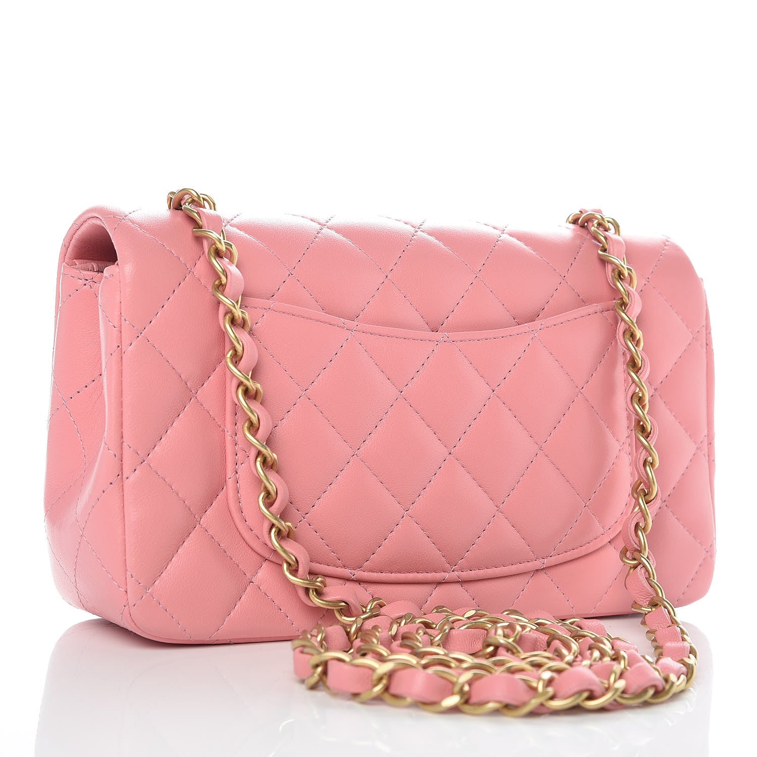 Chanel Lambskin Quilted Mini Rectangular Flap Pink 3 of 10