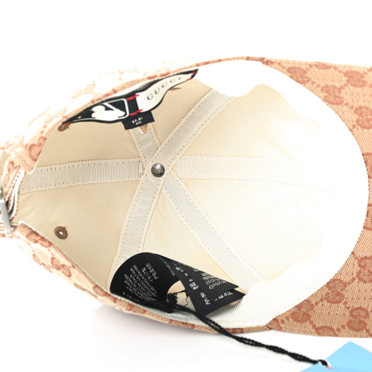 Gucci X MLB Monogram NY Yankees Baseball Hat 57-61 Beige Ruggine 4 of 4