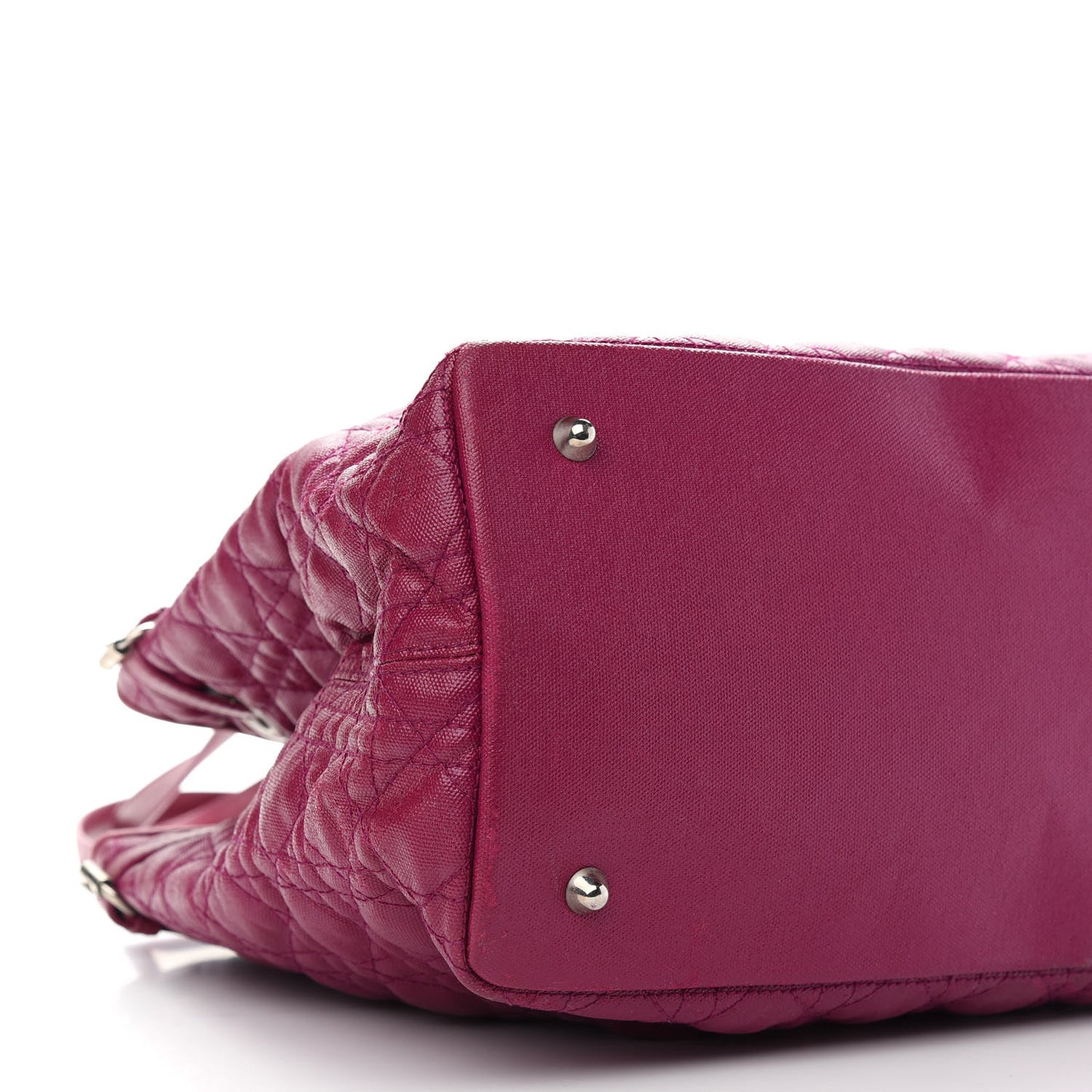 Coated Canvas Cannage Medium Panarea Tote Raspberry