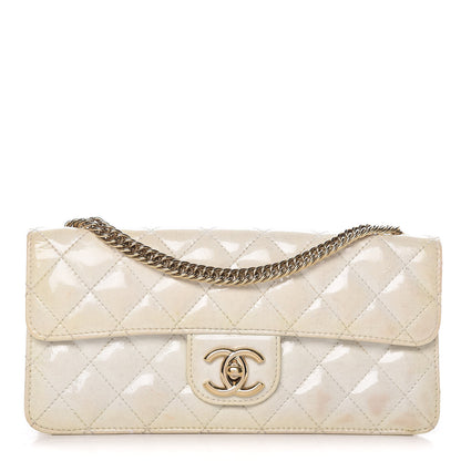 Chanel Patent Quilted Evening Star East West Flap White 1 of 13