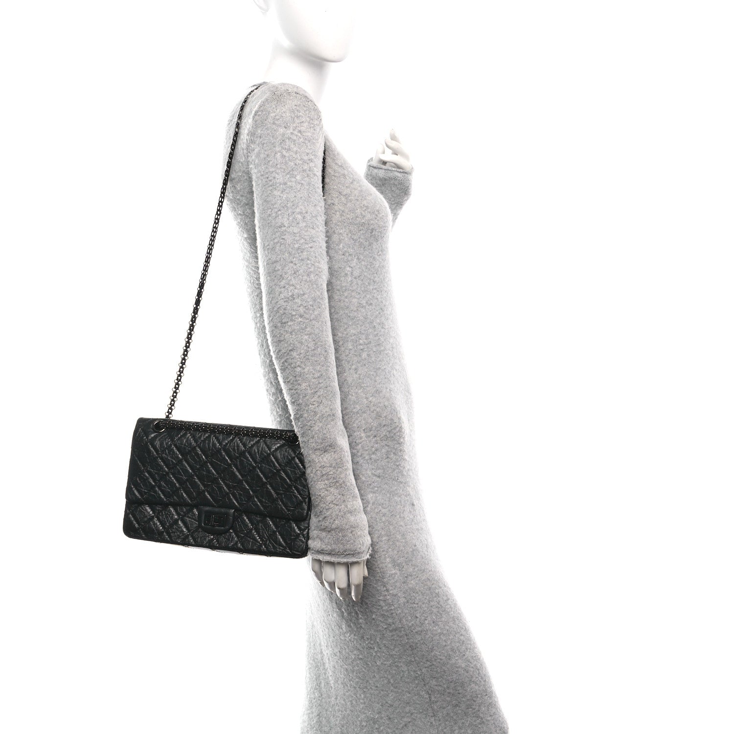 Chanel Aged Calfskin Quilted 2.55 Reissue 226 Flap So Black 3 of 11