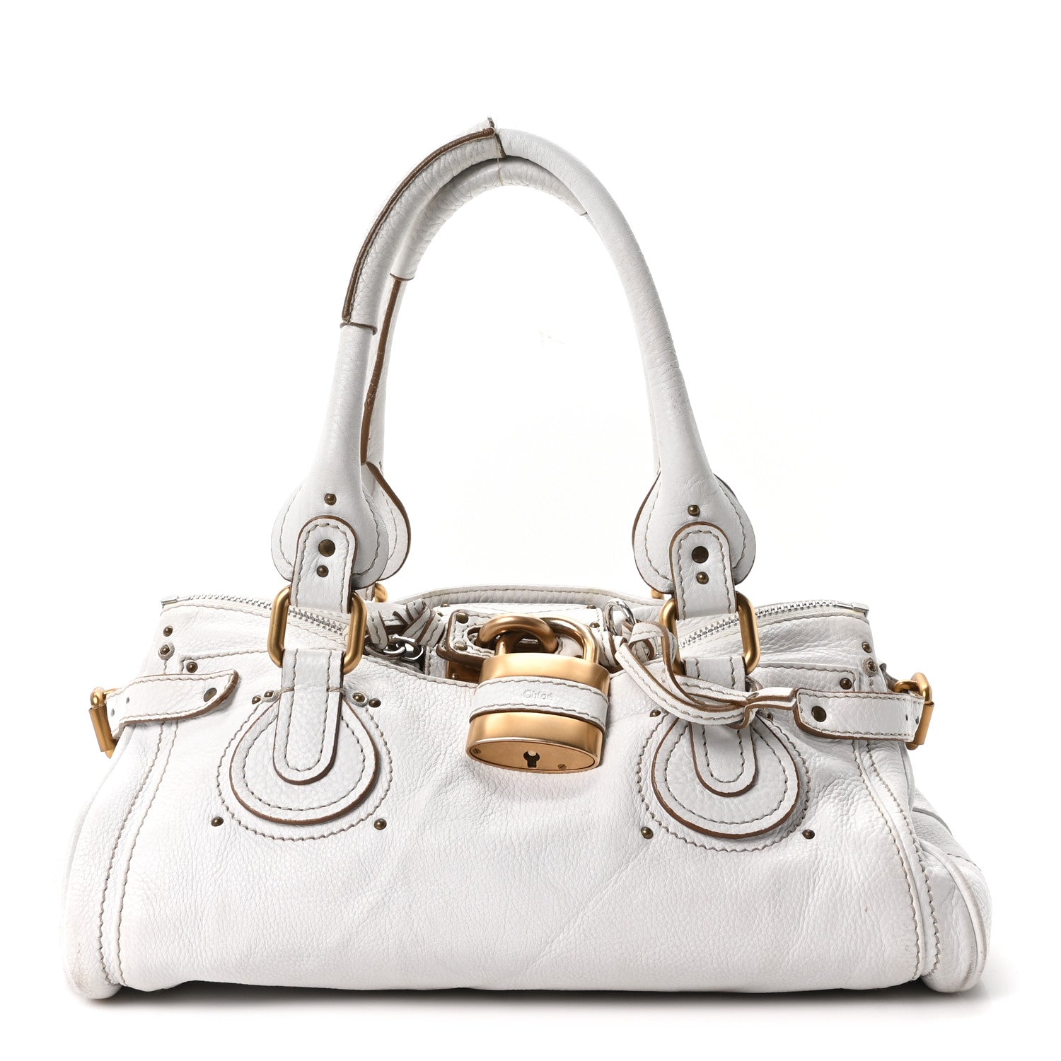 Chloe Calfskin Medium Paddington Satchel White 1 of 10