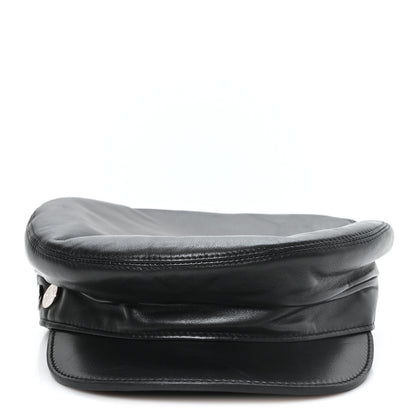 Hermes Lambskin Vauban Charms Cap 56 Black 3 of 8
