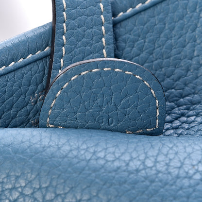 Hermes Taurillon Clemence Evelyne III PM Blue Jean 7 of 11