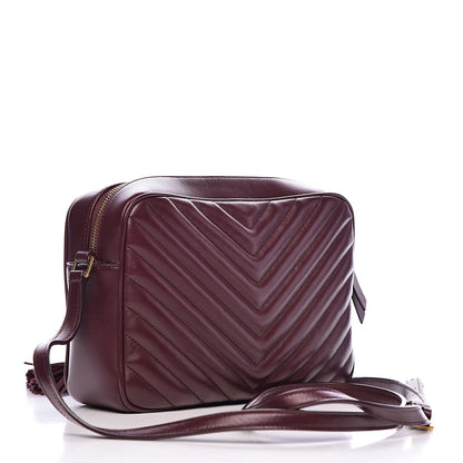 Saint Laurent Calfskin Matelasse Monogram Lou Camera Bag Dark Legion Red 3 of 10
