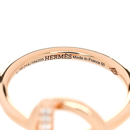 Hermes 18K Rose Gold Diamond PM Echappee Ring 50 5.25 4 of 5