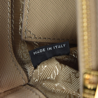 Prada Saffiano Lux Micro Galleria Double Zip Tote Sabbia 6 of 9