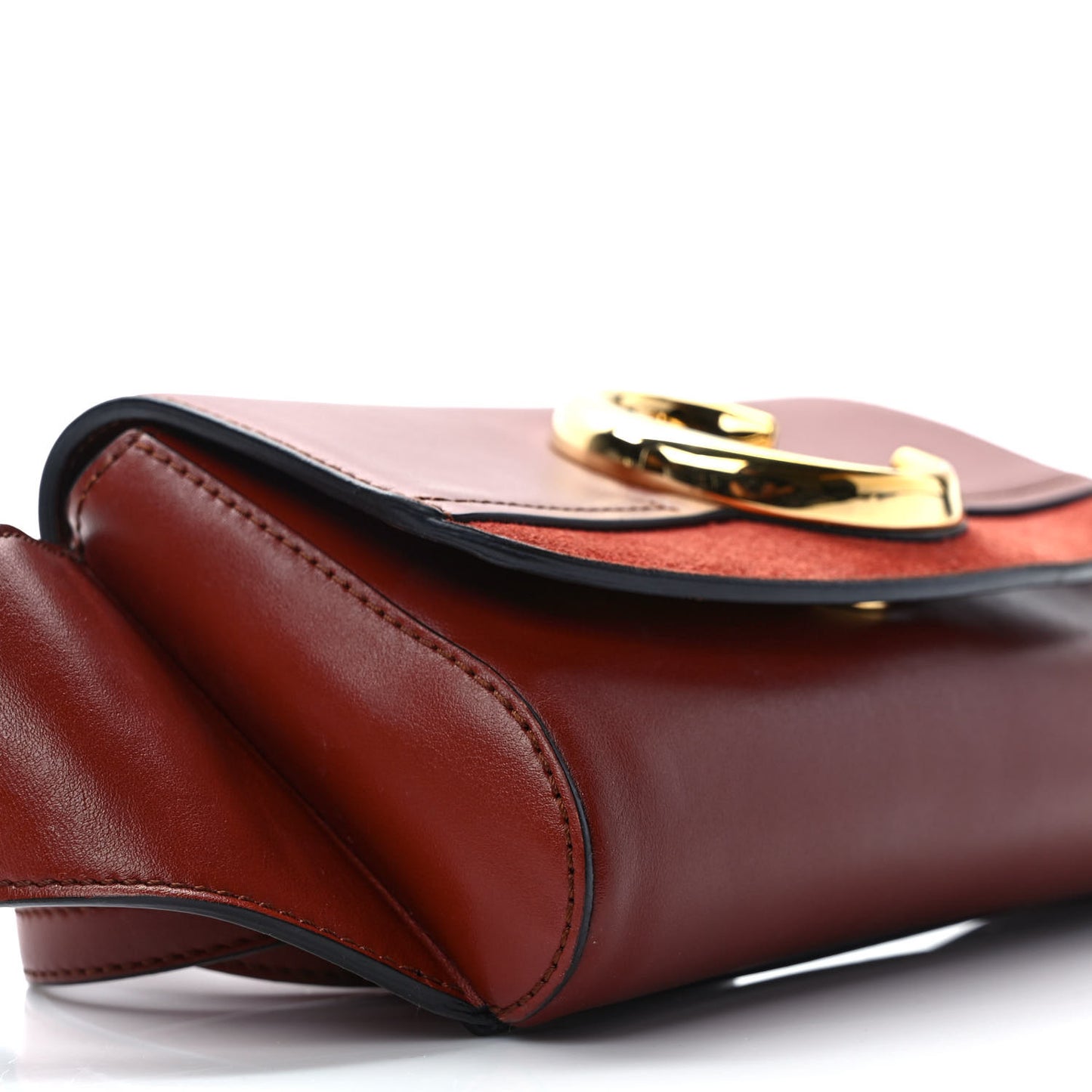 Calfskin Suede C Belt Bag Sepia Brown