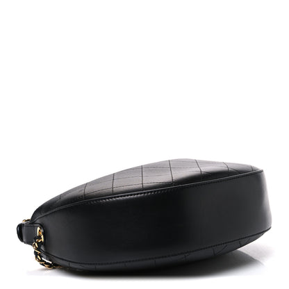 Chanel Lambskin Quilted Hobo Clutch With Chain Black 3 of 9