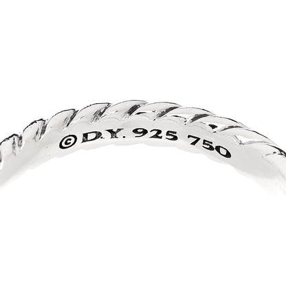 David Yurman Sterling Silver 18K Yellow Gold Blue Topaz Cushion Ring 54 7 5 of 5