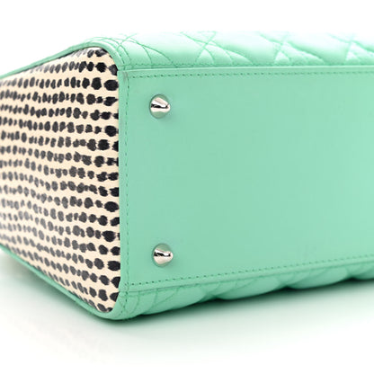 Christian Dior Lambskin Snakeskin Medium Lady Dior Light Blue Multicolor 9 of 13