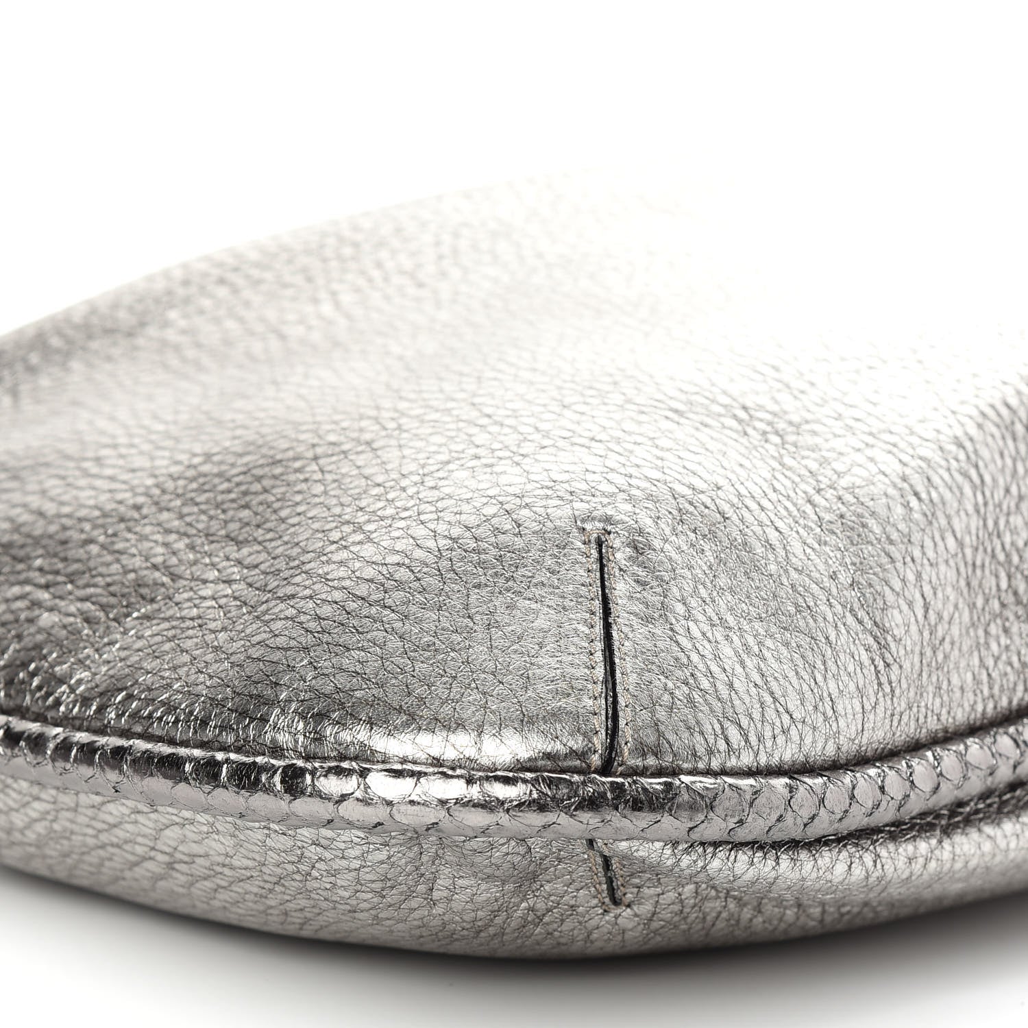 Jimmy Choo Metallic Pebbled Calfskin Hobo Silver 8 of 9