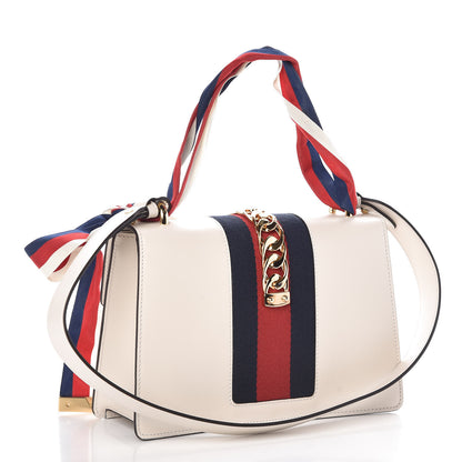 Gucci Calfskin Small Sylvie Shoulder Bag Off White 3 of 7