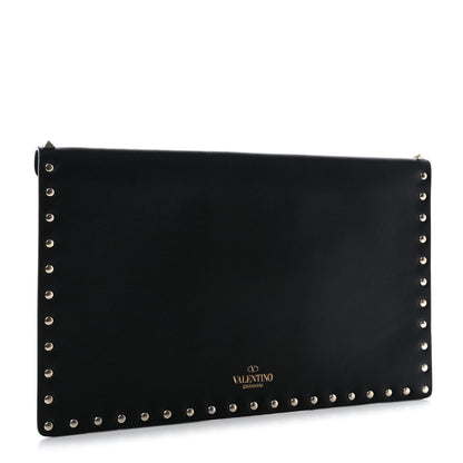 Valentino Garavani Vitello Large Rockstud Envelope Clutch Black 3 of 8