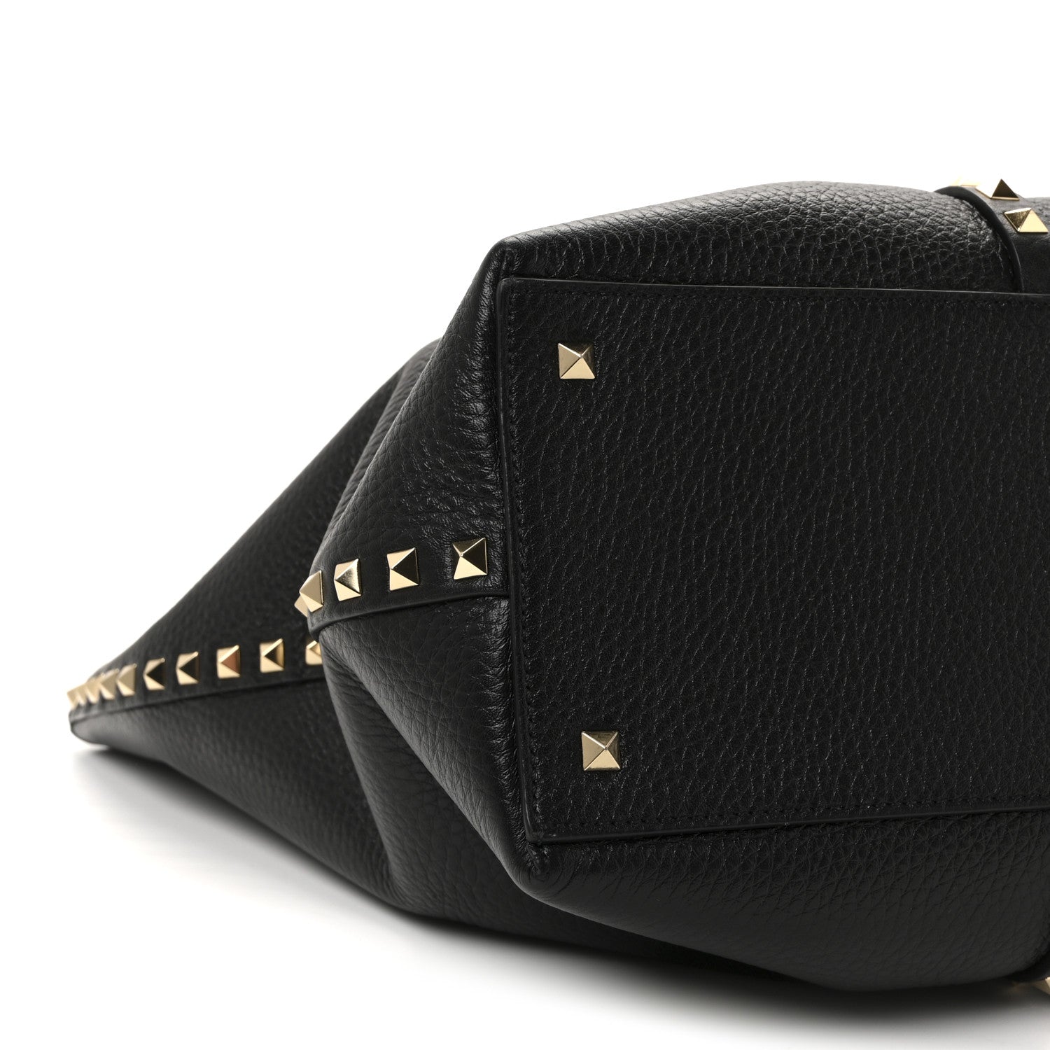 Valentino Garavani Grained Calfskin Rockstud Shopping Bag Black 8 of 9