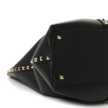 Valentino Garavani Grained Calfskin Rockstud Shopping Bag Black 8 of 9