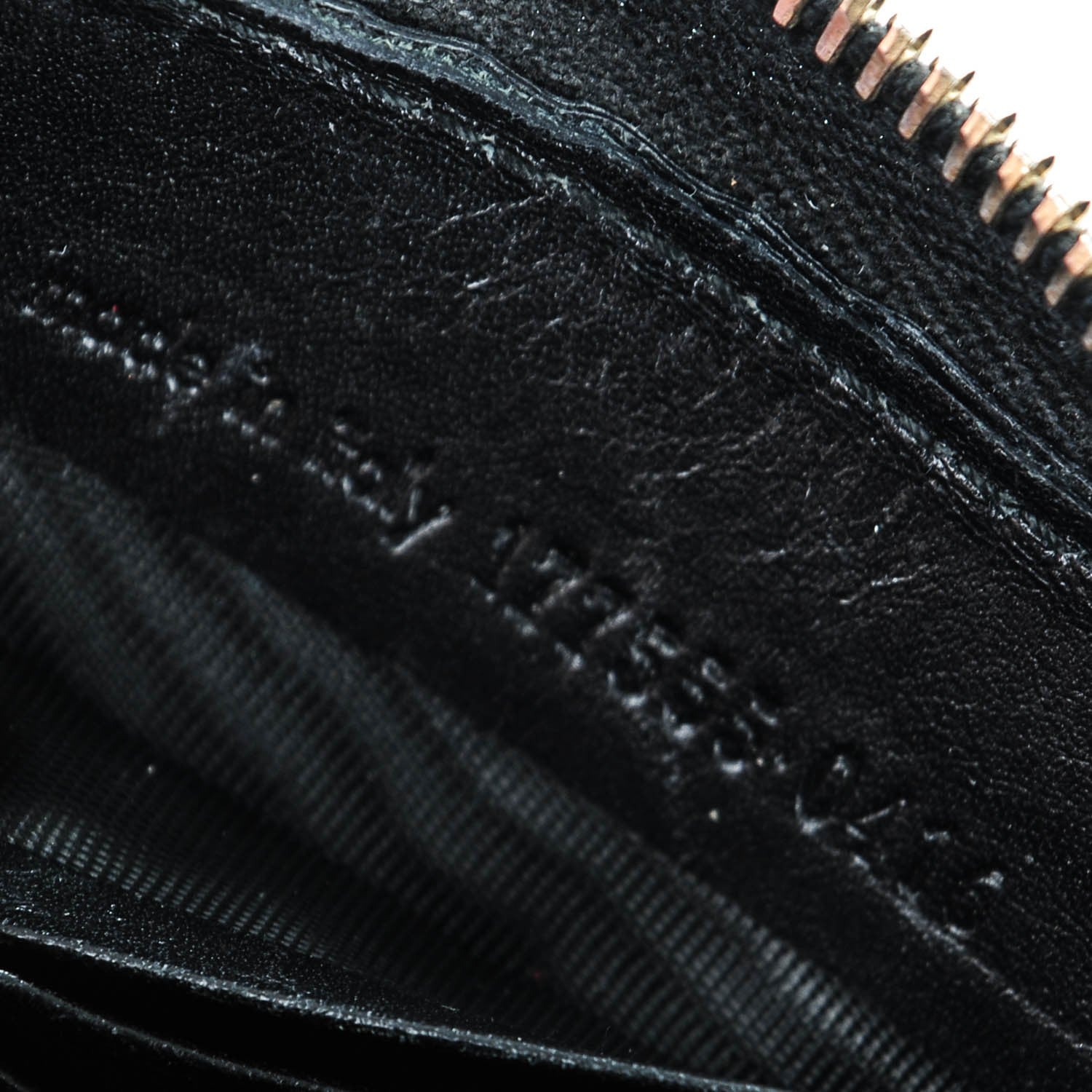 Saint Laurent Textured Patent Monogram Belle De Jour Zip Around Wallet Black 7 of 7