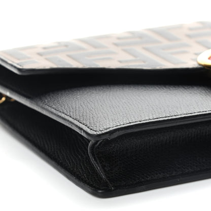 Fendi Vitello Cruise F is Fendi Bi-Color FF 1974 Embossed Medium Envelope Wallet On Chain Black Maya 13 of 14