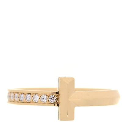 Tiffany 18K Yellow Gold Diamond T T1 Ring 49 5 1 of 5