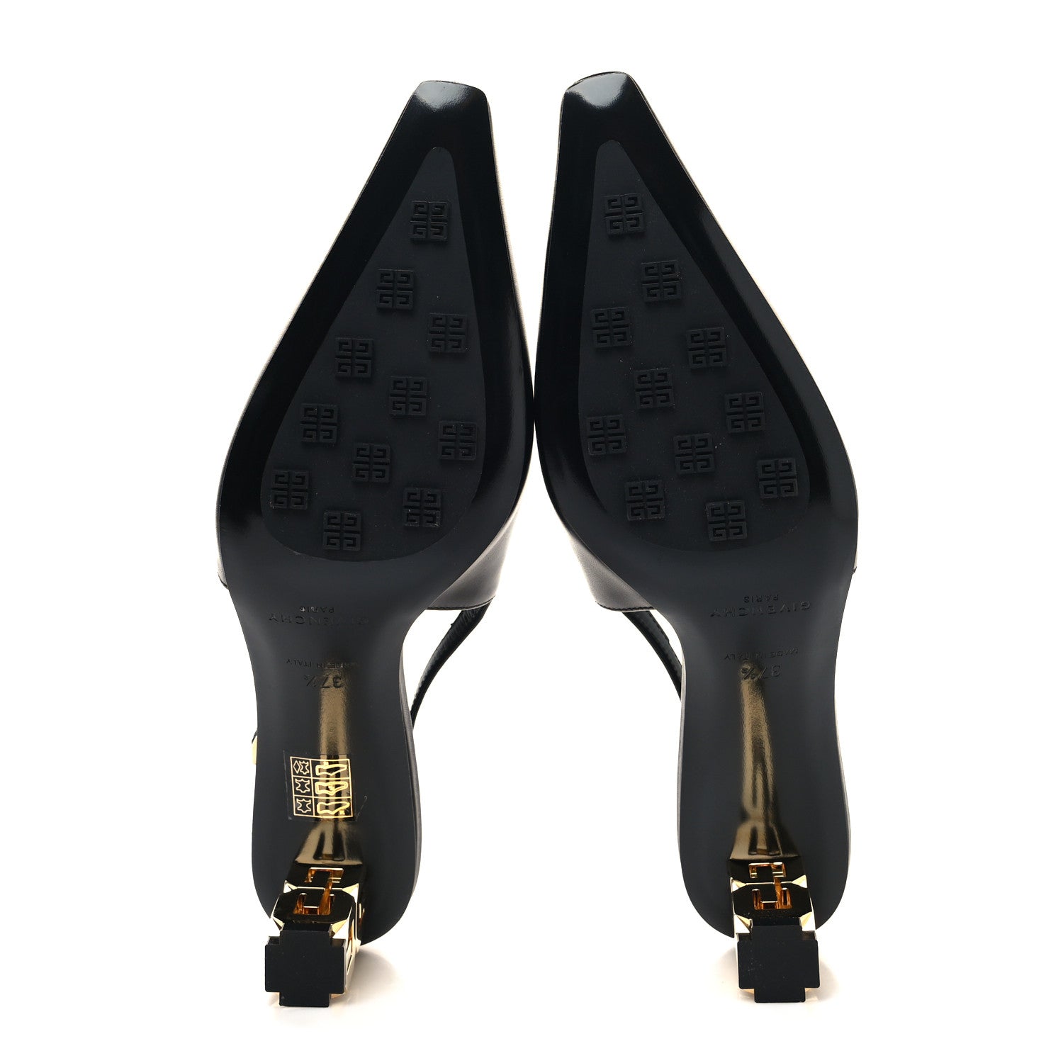Givenchy Calfskin G Cube 50mm Slingback Pumps 37.5 Black 5 of 9