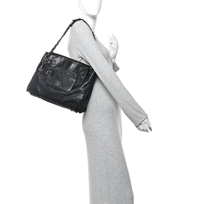 Chanel Glazed Caviar Pocket In The City Tote Black 2 of 16