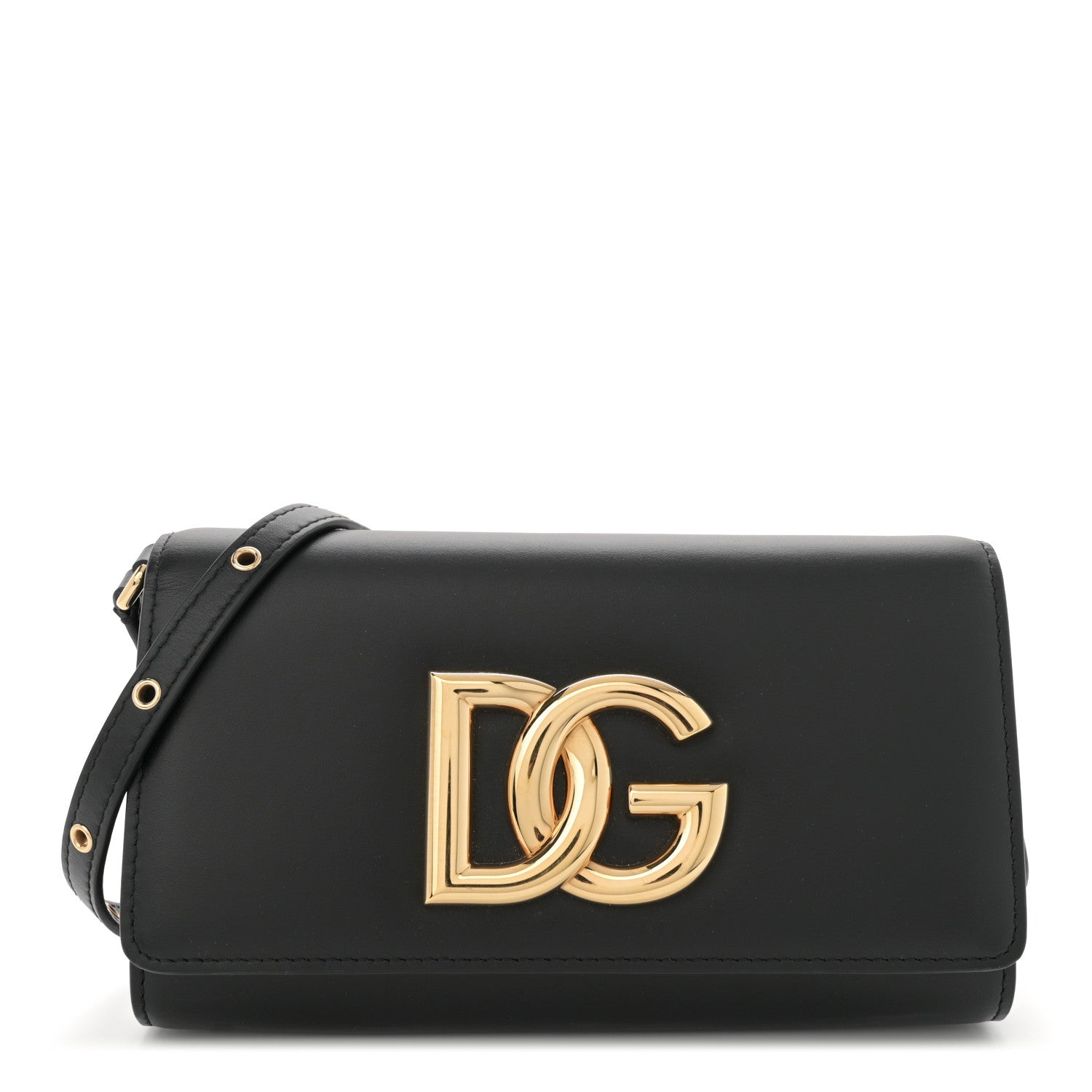 Dolce & Gabbana Calfskin DG Millennials 3.5 Clutch Black 1 of 9