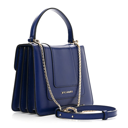 Bulgari Calfskin Serpenti Forever Top Handle Blue 3 of 9