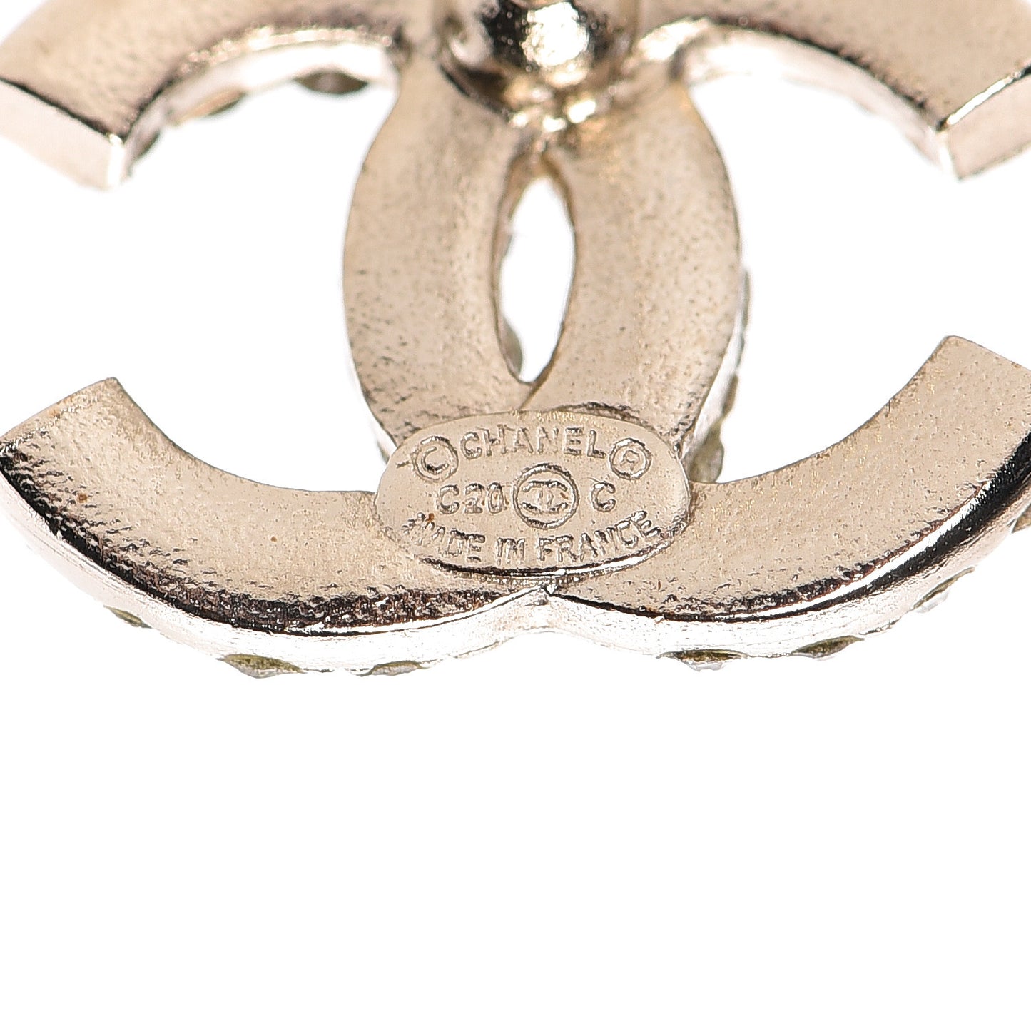 Crystal CC Earrings Light Gold