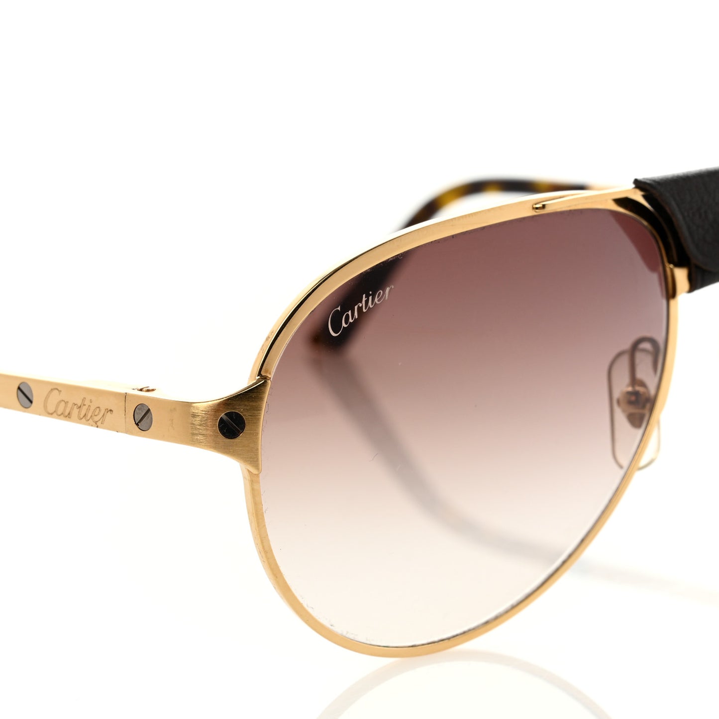 Santos de Cartier 135 Sunglasses Gold Black