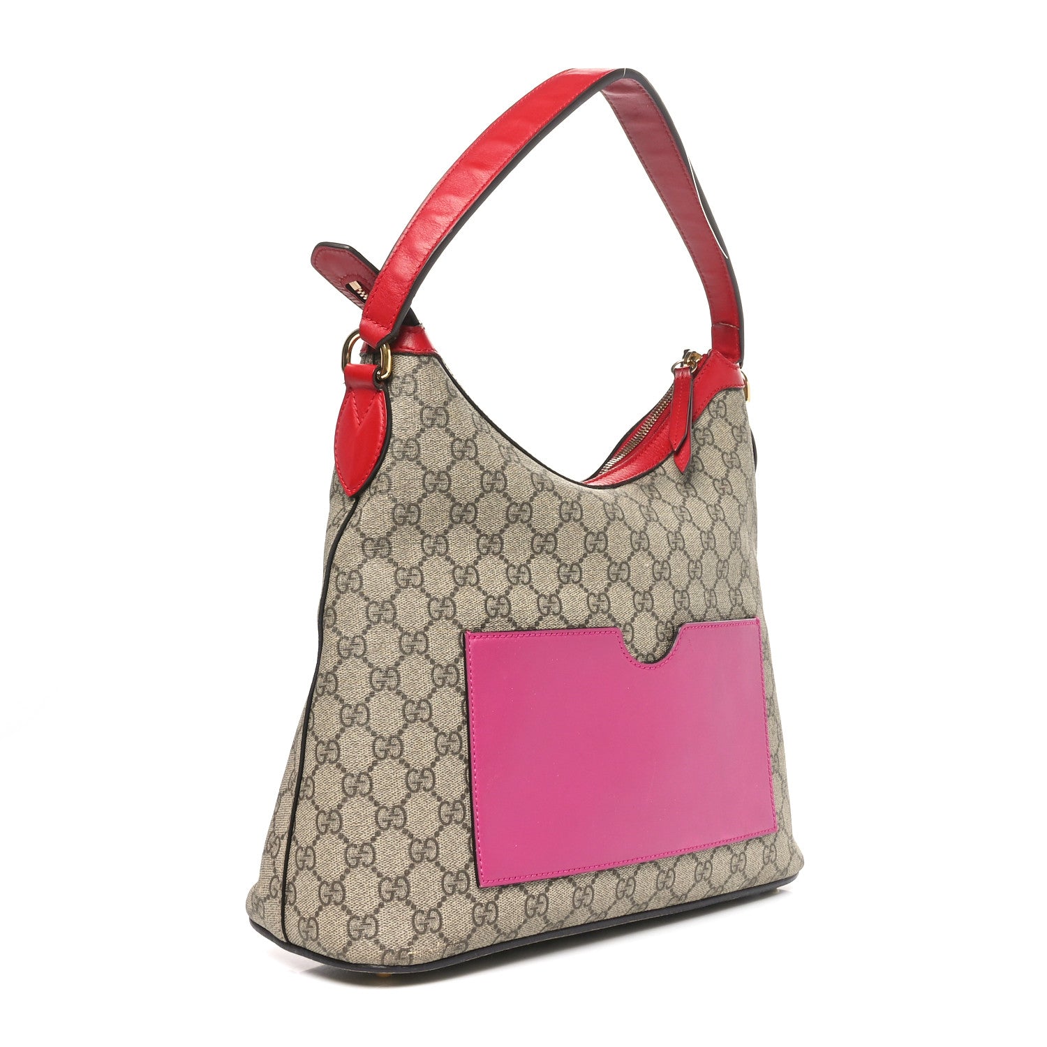 Gucci GG Supreme Monogram Linea A Hobo Red 3 of 11