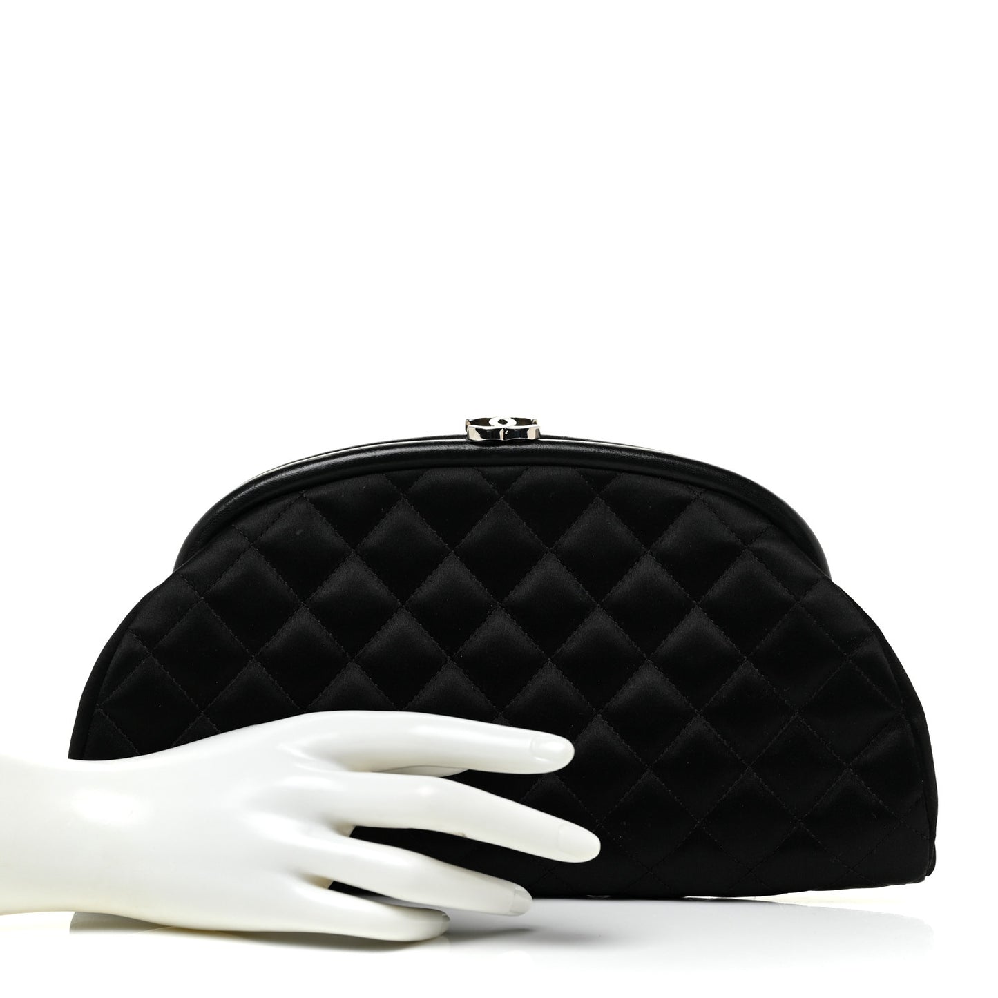 Satin Quilted Timeless Clutch Black