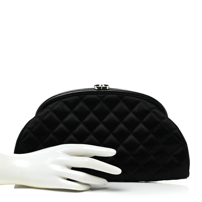 Chanel Satin Quilted Timeless Clutch Black 2 of 11