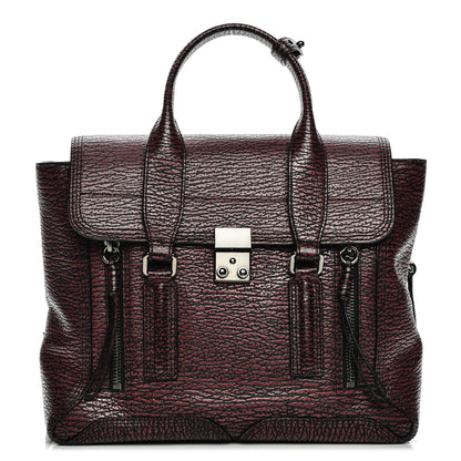 3.1 Phillip Lim 3.1 Calfskin Medium Pashli Satchel Black Maroon 1 of 7
