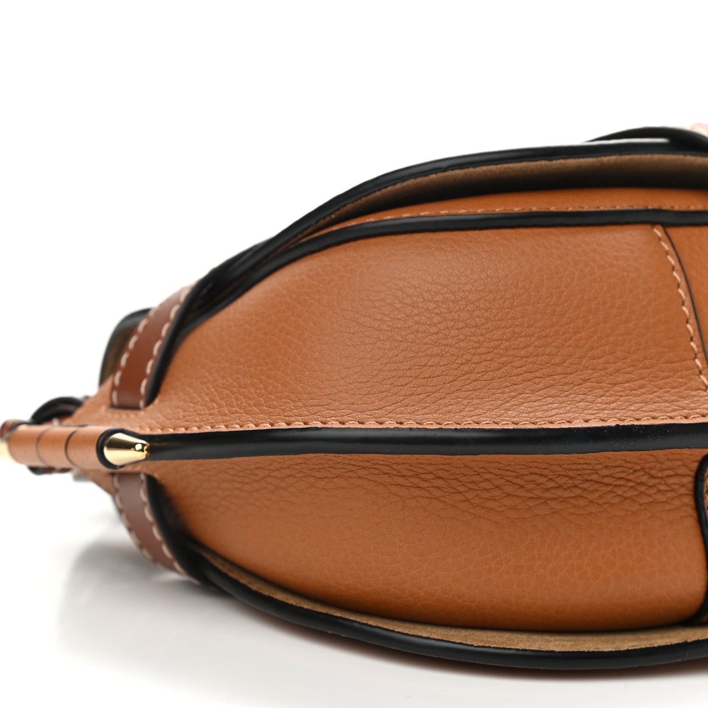 Grained Calfskin Mini Gate Crossbody Bag Caramel Pecan