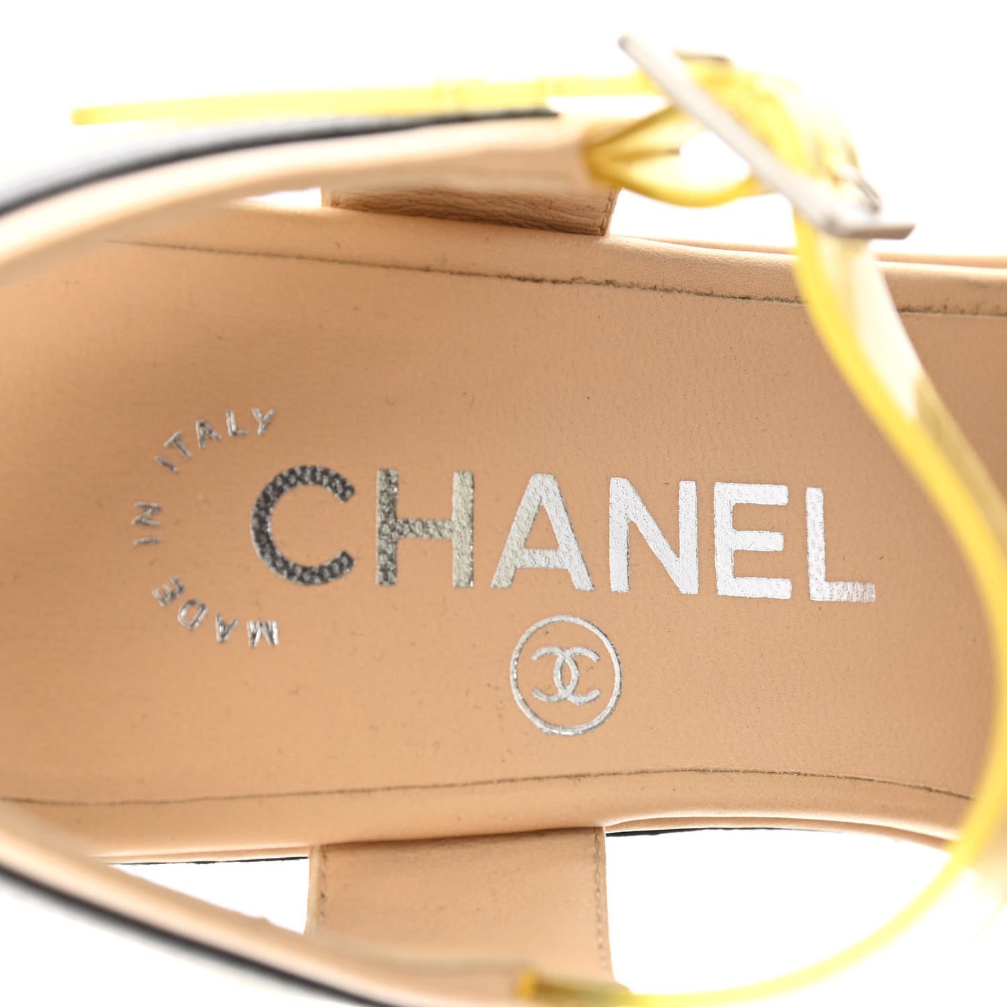 Lambskin Striped Wedge Sandals 37 Beige Black