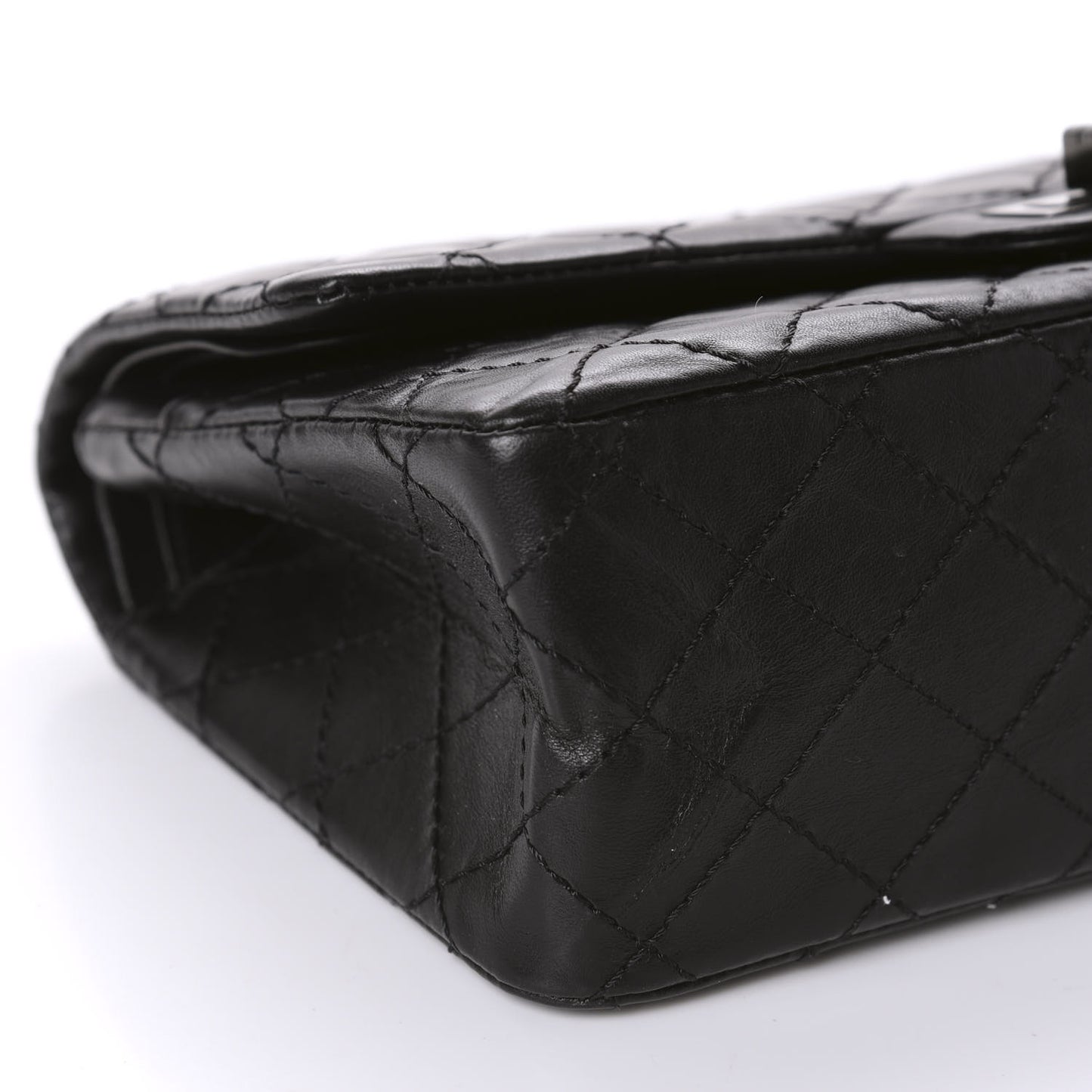 Aged Calfskin Quilted 2.55 Reissue 225 Flap So Black
