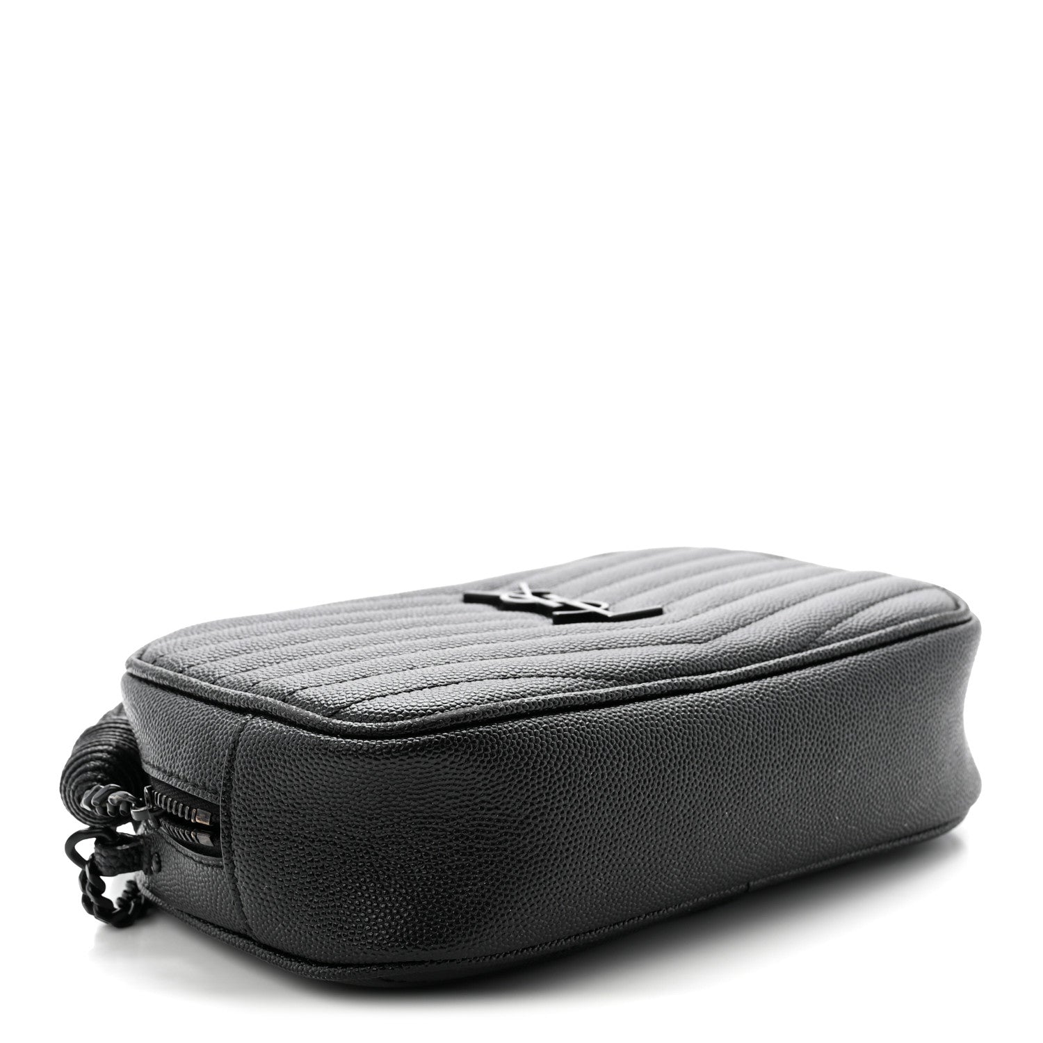 Saint Laurent Grain De Poudre Matelasse Monochrome Monogram Mini Lou Camera Bag Black 4 of 9