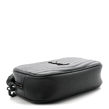 Saint Laurent Grain De Poudre Matelasse Monochrome Monogram Mini Lou Camera Bag Black 4 of 9