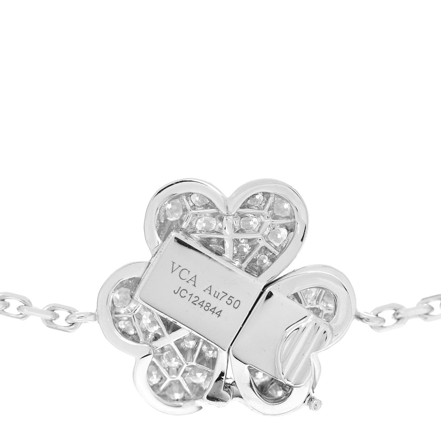 18K White Gold Diamond 9 Motifs Frivole Necklace