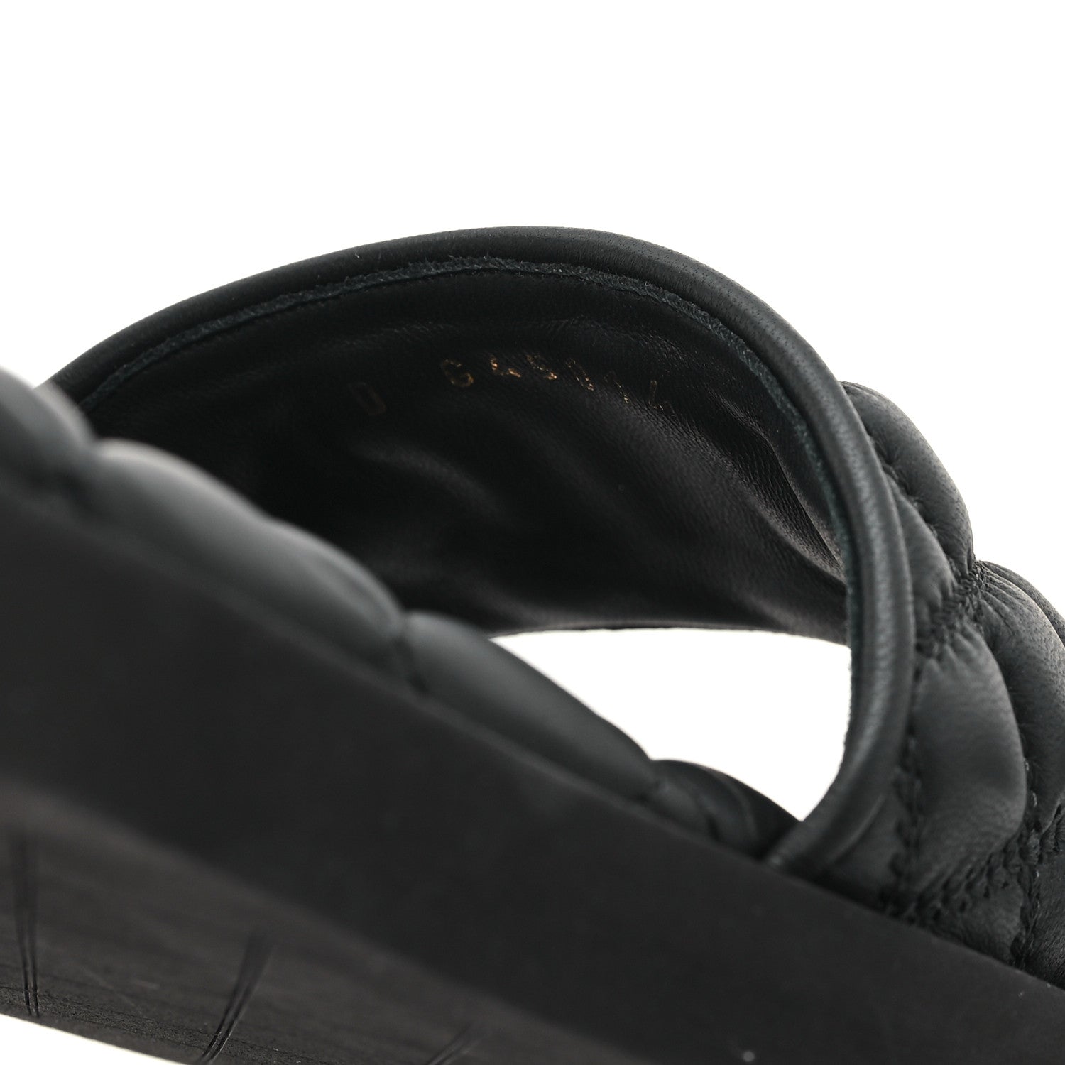 Chanel Lambskin Quilted Textured CC Mules Sandals 38.5 Black 9 of 9