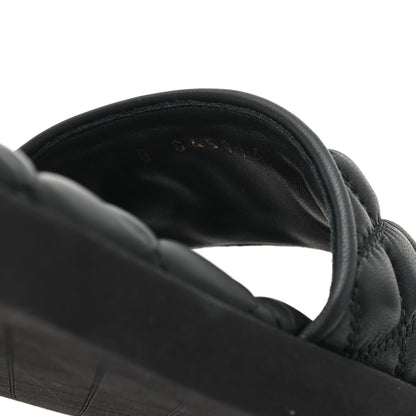 Chanel Lambskin Quilted Textured CC Mules Sandals 38.5 Black 9 of 9