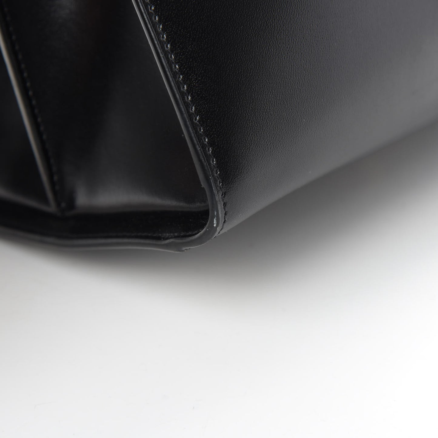 Shiny Calfskin Large Uptown Tote Black