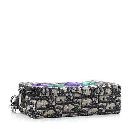 Christian Dior X KENNY SCHARF Oblique Canvas Embroidered Patches Crossbody Charcoal 4 of 10