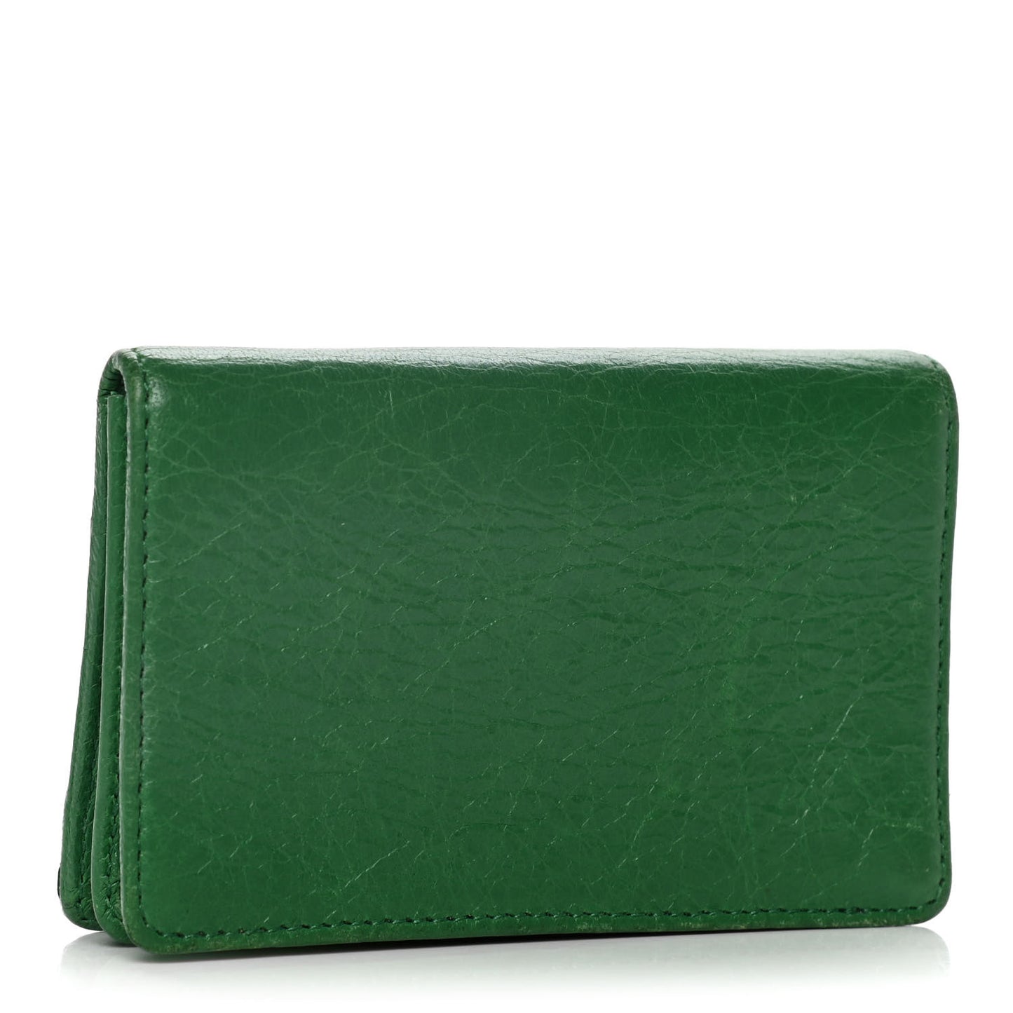 Agneau Arena Classic Gold Hardware Mini Wallet Vert Trefle