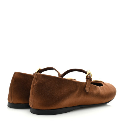 Prada Satin Triangle Ballerina Flats 36.5 Tobacco 4 of 7
