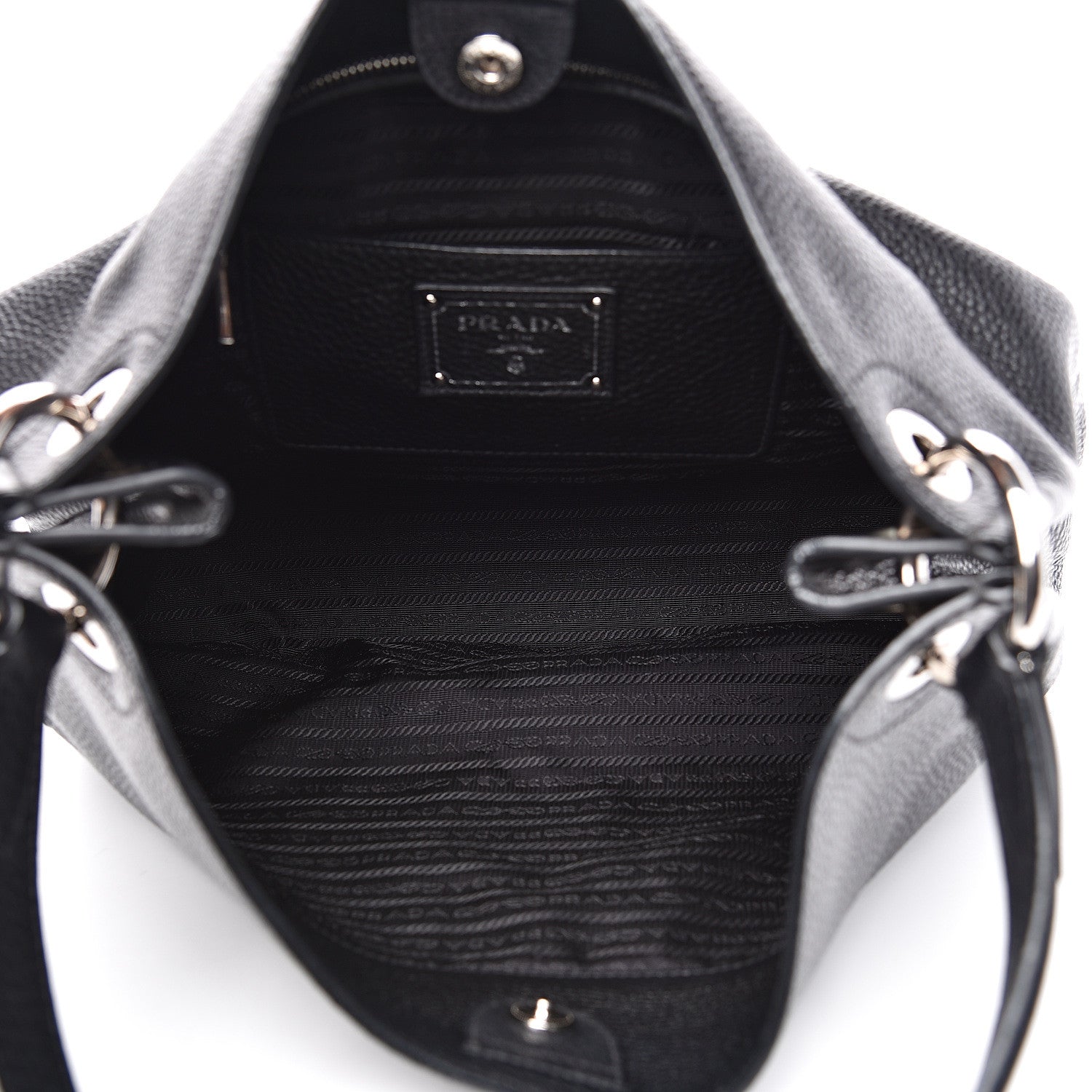 Prada Vitello Daino Hobo Black 4 of 12