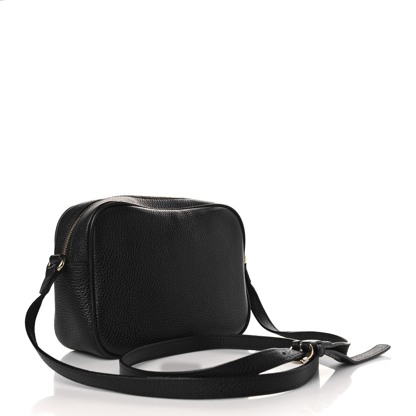 Pebbled Calfskin Small Soho Disco Bag Black