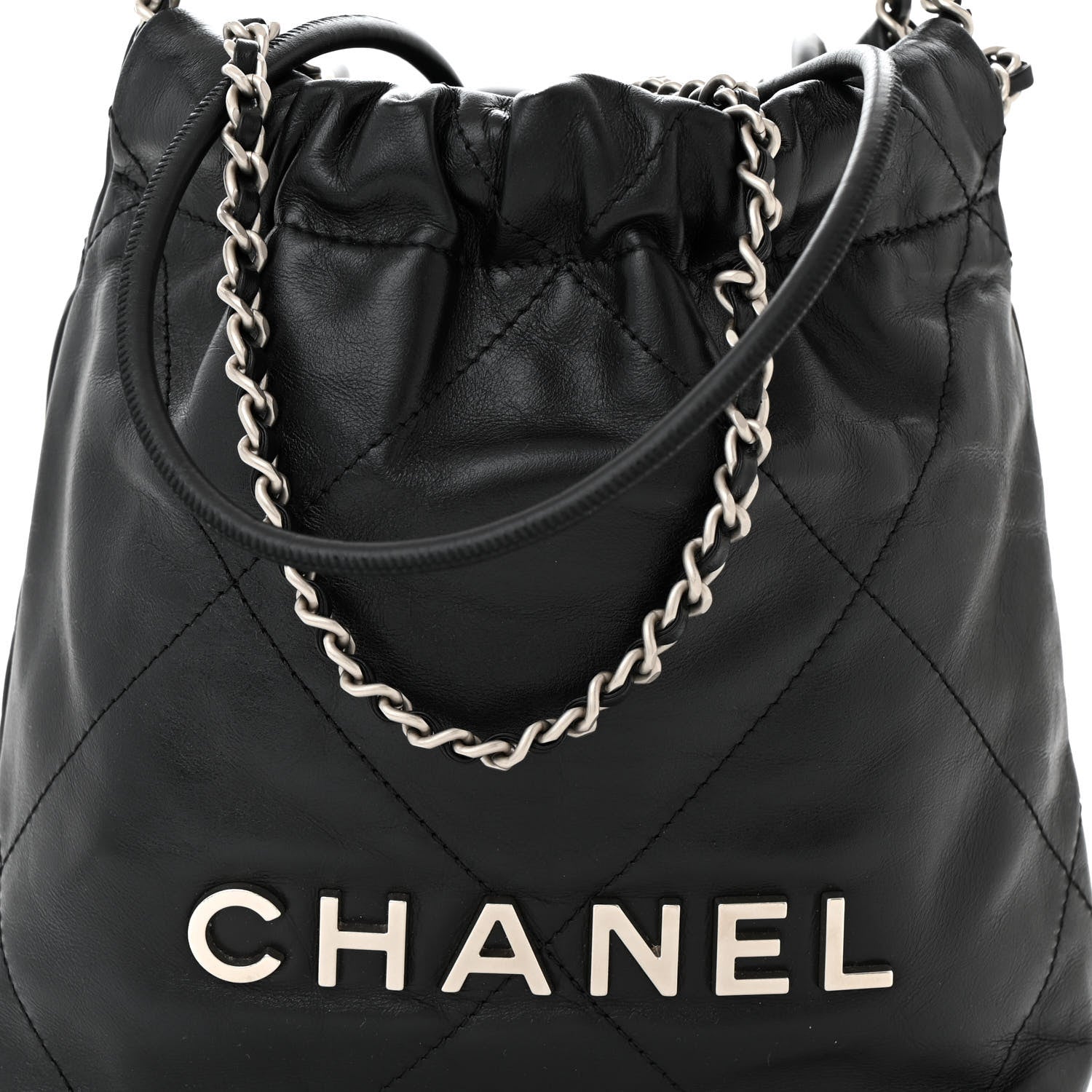 Chanel Shiny Calfskin Quilted Mini Chanel 22 Black 8 of 10