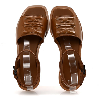 Givenchy Lambskin 4G Liquid Flat Sandals 37.5 Soft Tan 5 of 10