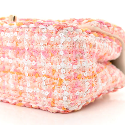 Chanel Tweed Braided Mini Rectangular Flap Pink Orange 10 of 12